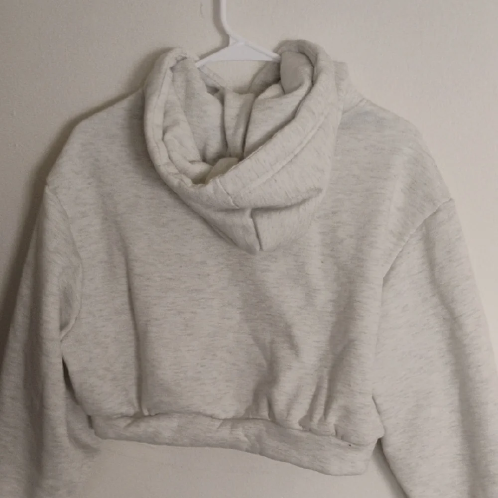 Dazy Gray Crop Hoodie with Long Sleeves Size Large